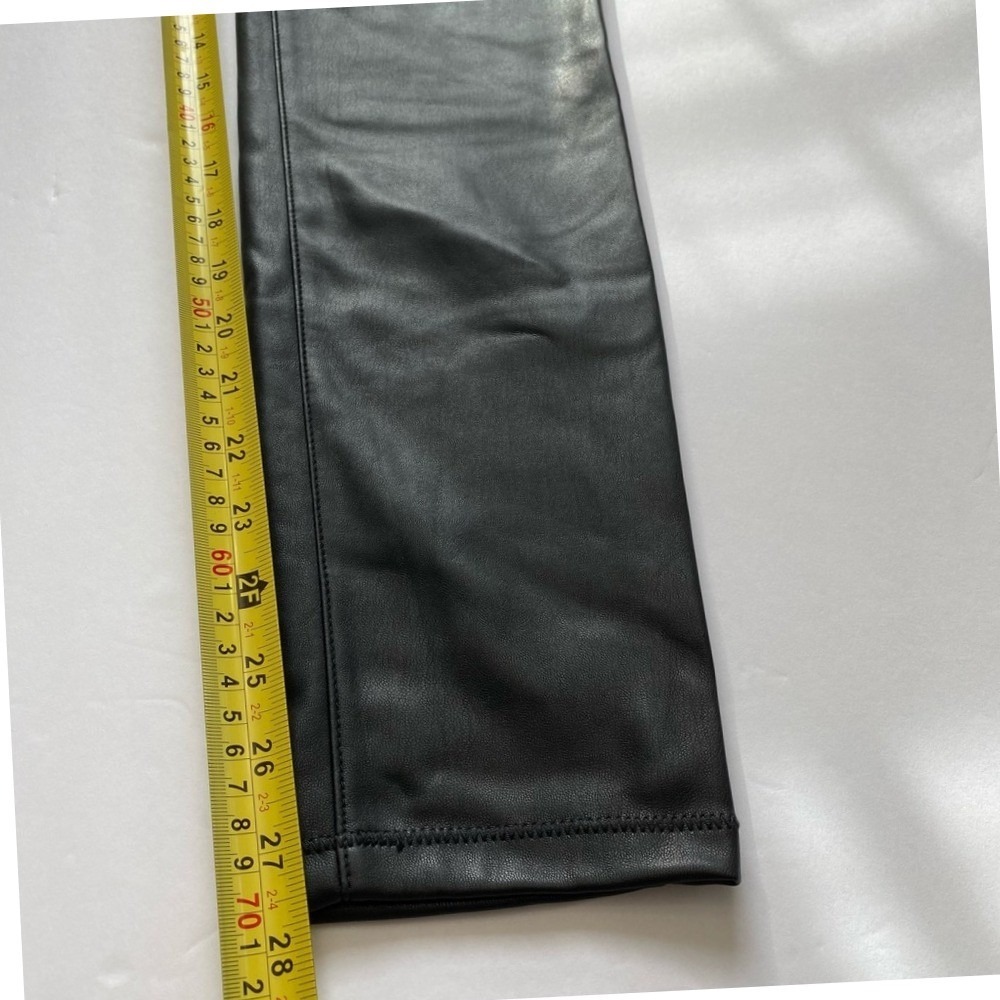 Free People Vegan Leather Biker Leggings Black High Rise Skinny Pull On Size 26 - Picture 11 of 11